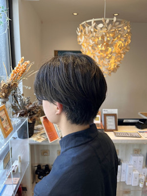 メンズセンターパート