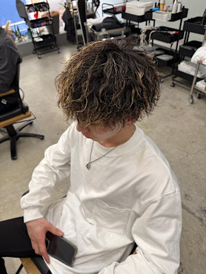 メンズパーマ×メッシュ