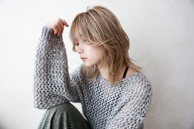 外はねボブ　シルキーベージュ 　マチルダボブ