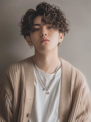 メンズ　パーマ　カジュアル　無造作