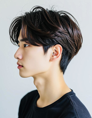 ビジネスにも◎センターパート　韓国　ゆるパーマ