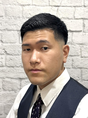 メンズ／スキンフェード／ベリーショート／アップバング