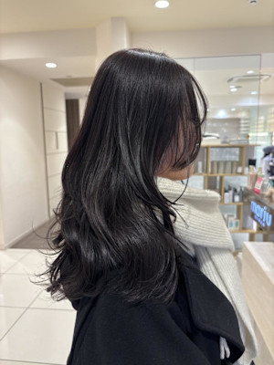 ラベンダーブラウン×ロングハッシュカット