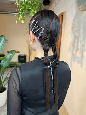 knit×ヘアアレンジ