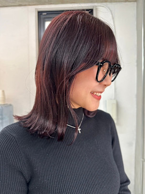 knit×レッドカラー