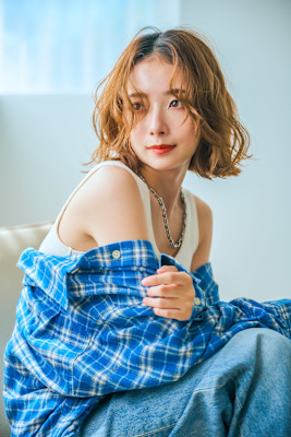 カーテンバングゆるふわパーマ