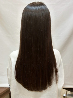 【MICHI 富田店　西村 亜矢】暗髪　髪質改善ストレート