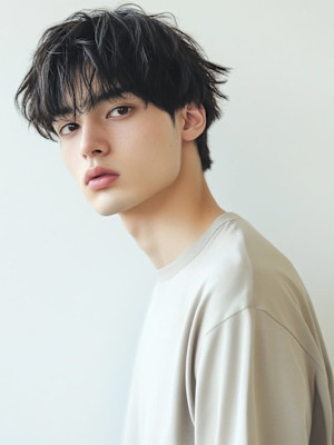 【pignon】ニュアンスパーマ　無造作　メンズパーマ　黒髪