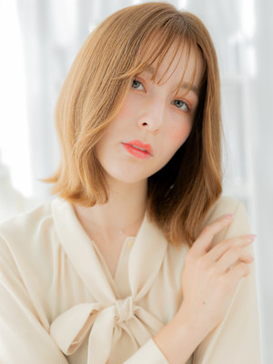 ハイトーンカラーミストバングくびレイヤー　細めハイライト