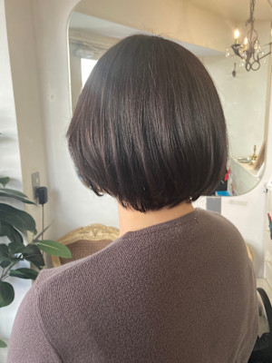 大人のうる艶髪マッシュショートボブ似合わせカット