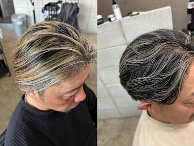 メンズ白髪ぼかしハイライト