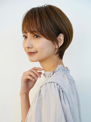 20代30代40代/丸みショート/マロンベージュ