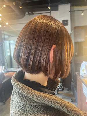 ショート/ボブ/ストレートパーマ