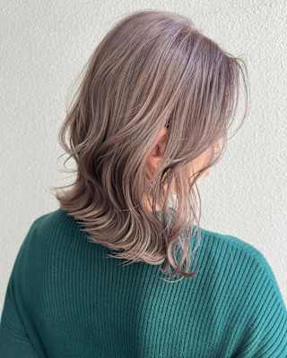 ラベンダーミルクティー_ グレージュ_ 韓国風巻き2