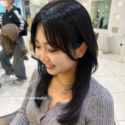 ＊ロングウルフ/ハッシュカット/暗髪