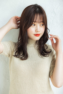 シースルーバングニュアンスウェーブ