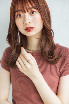 オレンジベージュMIXカール