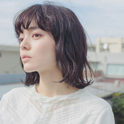 暗めカラーウェーブロブ