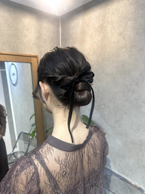 ★参列お団子ヘアアレンジ/銀座