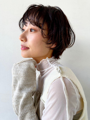 パーマ風ショートボブ