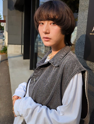 ボブウルフ＆顔まわりレイヤーカット/髪質改善トリートメント