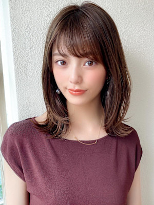 ウェーブミディアム/メルティカラー/レイヤー/似合わせカット