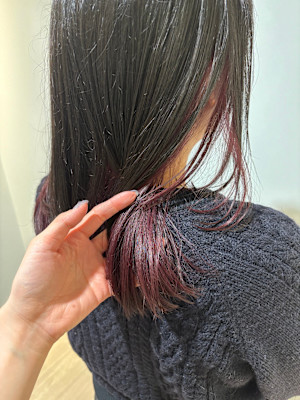 デザインカラーインナー紫ラベンダーでスタイルチェンジ赤羽