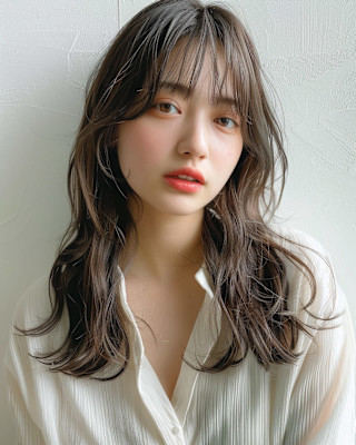 フェミニンでリラックス感のあるウェーブロング　　