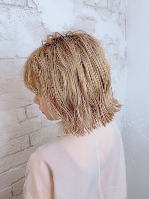 ダブルカラーミルクティーグレージュ池袋タンバルモリ韓国ヘア