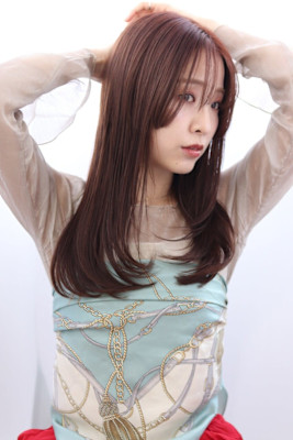 20代30代40代 ロングレイヤー おくれ毛 姫カット 