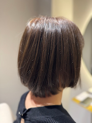 明るめくすみブラウン×長めショートボブ 『銀座／個室』