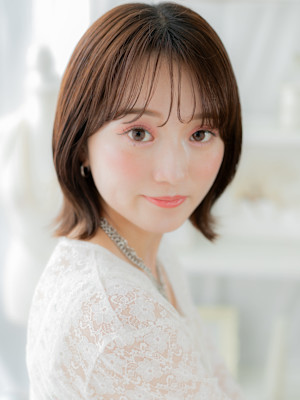 透けバングツヤ髪アースカラーくびレイヤー　くすみベージュ