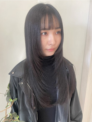 韓国風＃黒髪ロングレイヤー