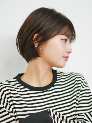 前下がりショート・ボブ/絶壁解消/前髪あり/20代/30代