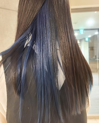 インナーカラー×ブルー