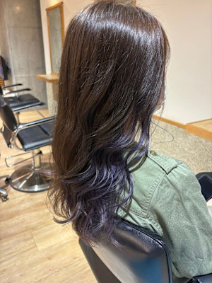 深めブルー×インナーカラー