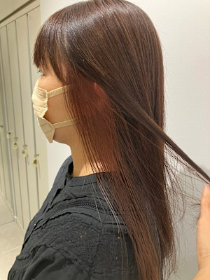 インナーカラー×オレンジブラウン