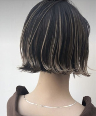 ボブ×コントラストハイライト