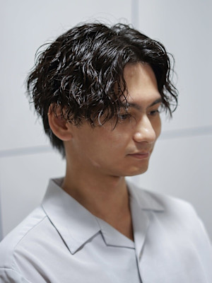 10代20代メンズツイストスパイラルセンターパートマッシュ