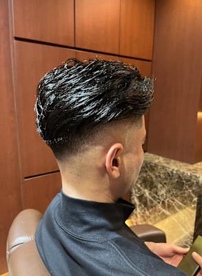 銀座　理容室　個室　床屋　外国人風ヘア　ナチュラルバック