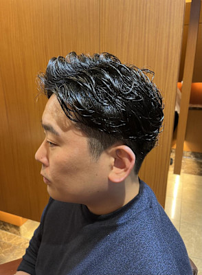 銀座　理容室　床屋　ビジネスパーマ　ナチュラル