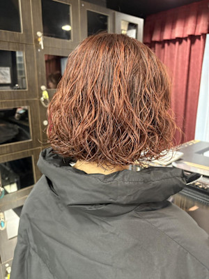 レディースパーマ/赤髪/錦糸町北口