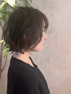 脱力ボブパーマ