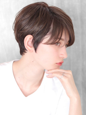 ショート・ボブ/丸顔/前髪あり/絶壁解消/30代/40代