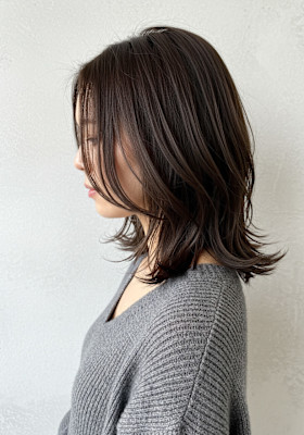 30代40代50代外ハネミディアムレイヤー髪質改善/菊池真琴