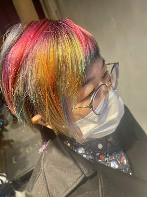 個性派カラー/女性ツーブロック/ショートウルフ