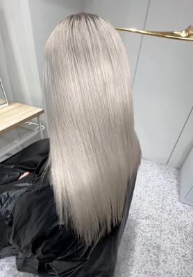 【ブリーチ縮毛矯正】プラチナブリーチストレート×髪質改善