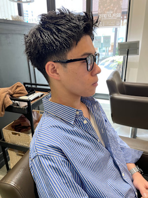 スパイキーショート/フェザーマッシュ/韓国メンズ/越谷