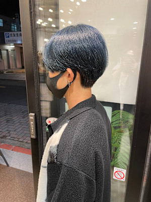 韓国マッシュ/韓国メンズ/ブルーブラック/コンマバング/越谷