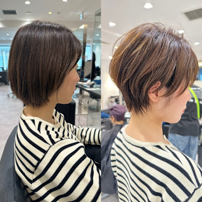 小顔前下がりショートボブ【NAYUMI】
